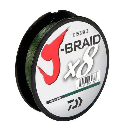 Шнур Daiwa J-Braid X8 300m Dark Green 36kg 0.35mm #6.0