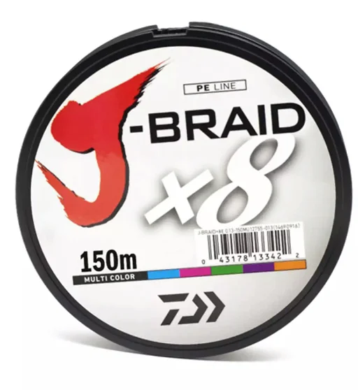 Шнур Daiwa J-Braid X8 150m Multi Color 17.0kg 0.22mm #2.5