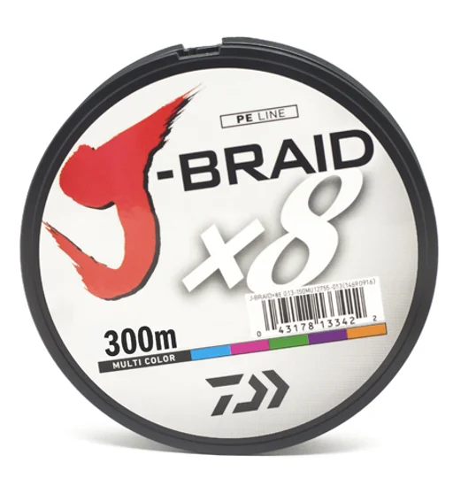 Шнур Daiwa J-Braid X8 300m Multi Color 46.5kg 0.42mm #8.0