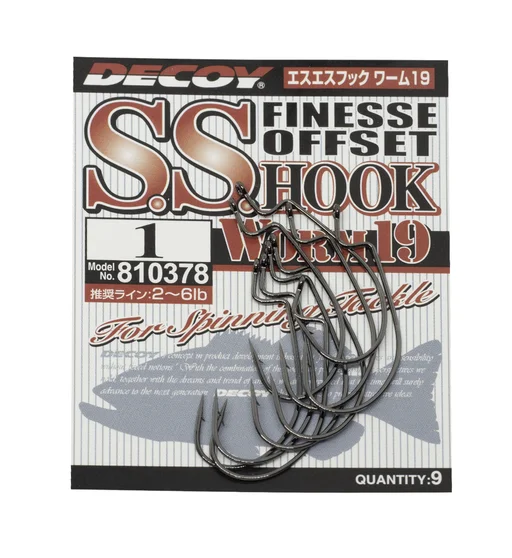 Крючок оффсетный Decoy Worm 19 S.S. Hook #1 9pcs