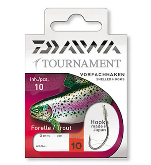 Гачок с повідцем Daiwa Tournament Trout Silver №10 0.18mm 60cm 10pcs