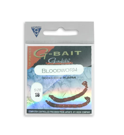 Гачок Gamakatsu G-Bait Bloodworm Red №18 10шт