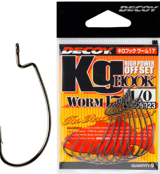 Крючок оффсетный Decoy Worm 17 KG Hook #1/0 9pc