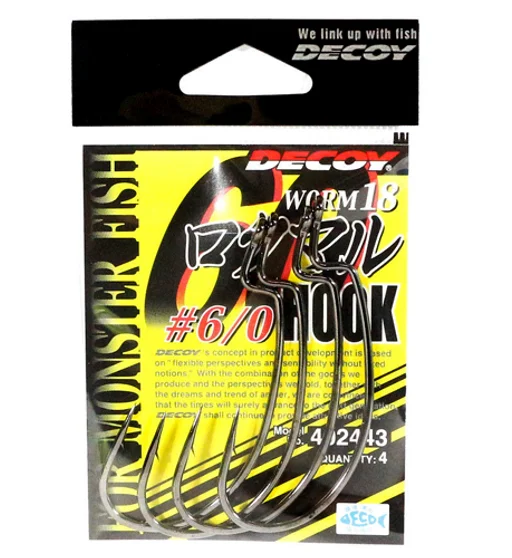 Крючок оффсетный Decoy Worm 18 Hook #6/0 4pcs