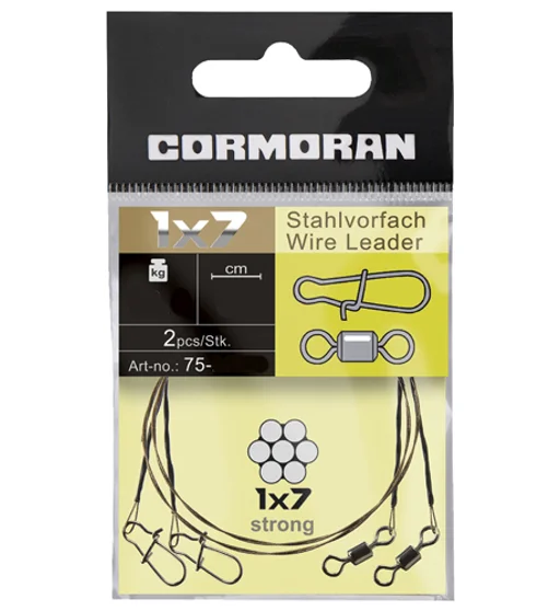 Поводок стальной Cormoran 1x7 Wire leader 30cm 15kg 2pcs