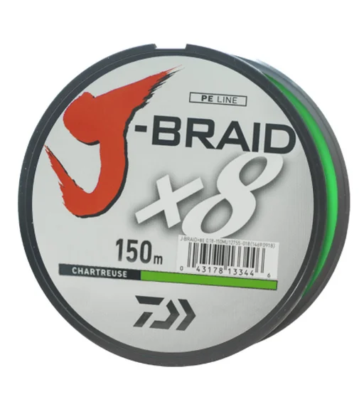 Шнур Daiwa J-Braid X8 150m Chartreuse 4.0kg 0.06mm #0.6