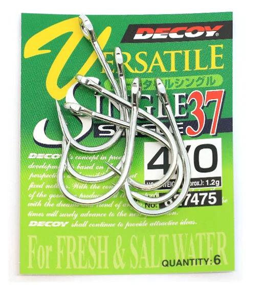 Крючок Decoy Single 37 Versatile single #4/0 6pcs