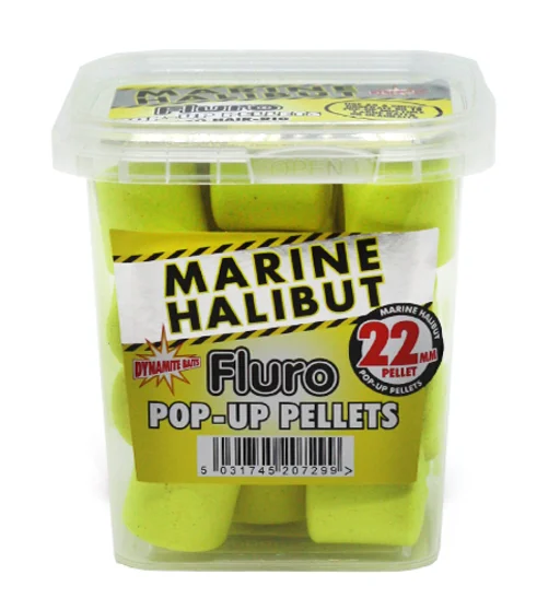 Пеллетс Dynamite Baits Pop-Up Fluro Marine Halibut 22mm 162g