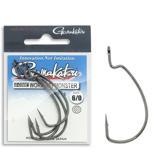 Гачки Gamakatsu Worm 323 Monster Black №6/0 4pc