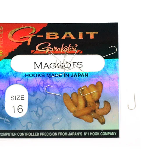 Гачки одинарні Gamakatsu G-Bait Maggots Nikel №16 10pc