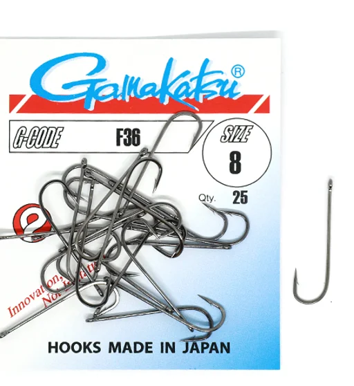 Гачки офсетні Gamakatsu F36 Black №8 25pc