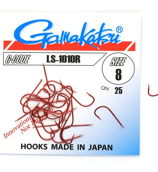 Гачки одинарні Gamakatsu LS-1010R Red №8 25pc