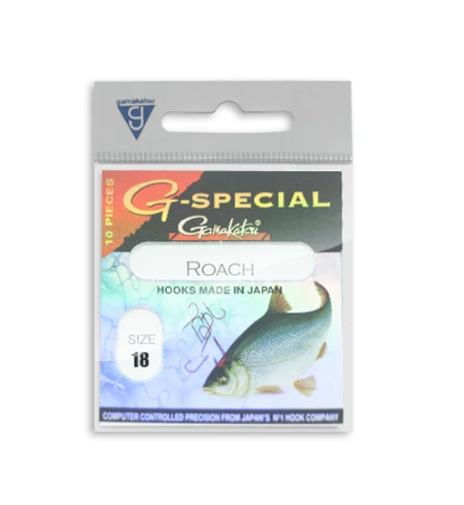 Крючки одинарные Gamakatsu G-Special Roach Red №18 10pc
