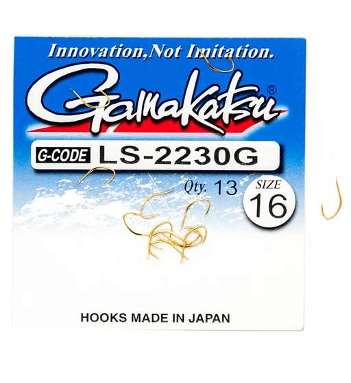Гачки одинарні Gamakatsu LS-2230G №16 gold 12pc