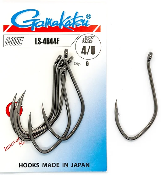 Гачки одинарні Gamakatsu LS-4644F Black №4/0 6pc