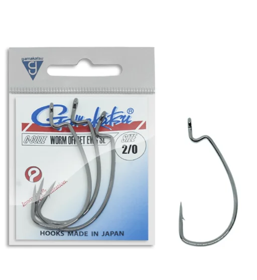 Гачки офсетні Gamakatsu Worm Offset EWG SL NS Black №2/0 6pc