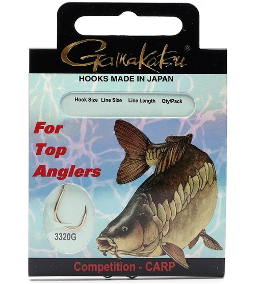 Гачки з повідцем Gamakatsu BKD-3320G Carp № 2 0.30mm 75cm 10pc