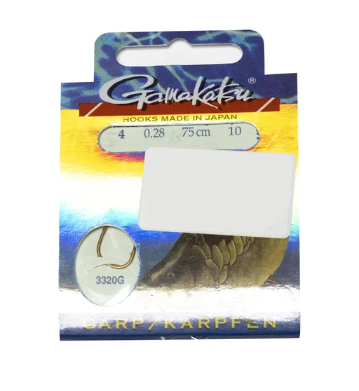 Гачки з повідцем Gamakatsu BKD-3320G Carp 10pc №4 0,28mm 75cm