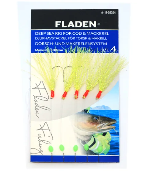 Морський монтаж Fladen Feather Rig Sparkling Yellow 4 5-hooks