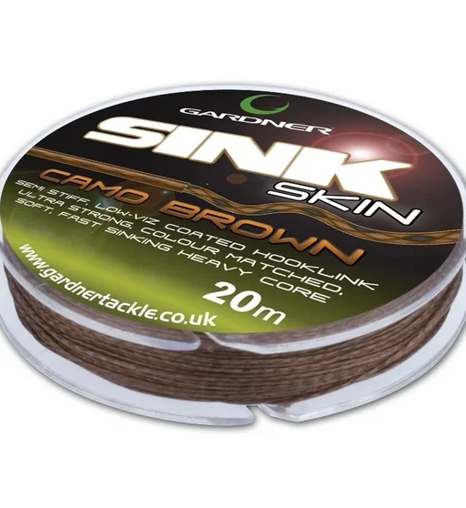 Поводочный материал Gardner Sink Skin Camo Brown 6.8kg 20m