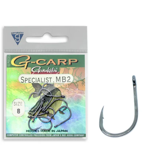 Гачки одинарні Gamakatsu G-Carp Specialist Black №8 10pc