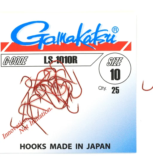 Гачки одинарні Gamakatsu LS-1010R Red №10 25pc