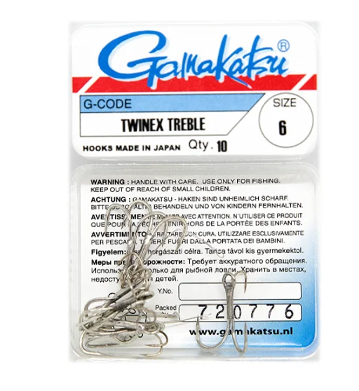 Тройник Gamakatsu Treble Twinex Nickel №6 10pc